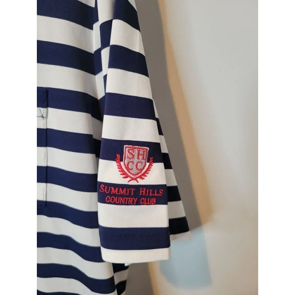 Ralph Lauren RLX Polo Shirt Mens Large Performance Golf Stripe Short Sleeve